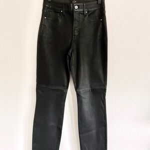 White House Black Market Stretch LEATHER Slim Ankle Pants~Size 4~NWOT!